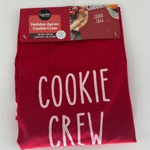 Signature Select Holiday Apron in red with a white "Cookie Crew" graphic